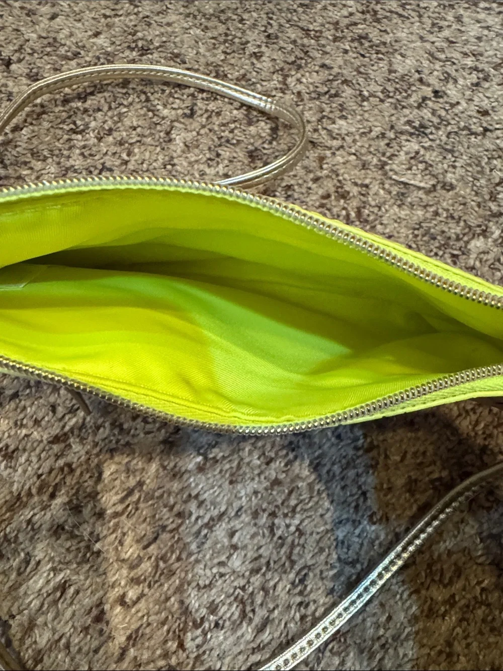 Lilly Pulitzer Gold-Accent Cork Crossbody Bag in Tan with Neon Yellow Trim
